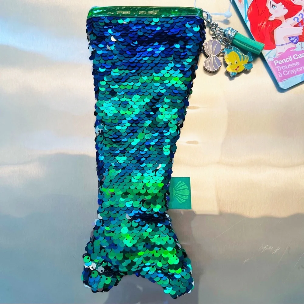 Disney The Little Mermaid Sequins Mermaid Tail Pencil Case
